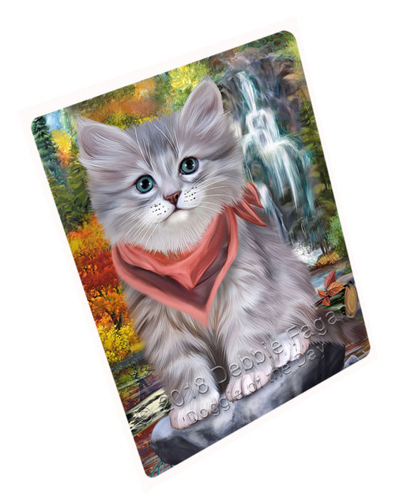 Scenic Waterfall Siberian Cat Large Refrigerator / Dishwasher Magnet RMAG89760
