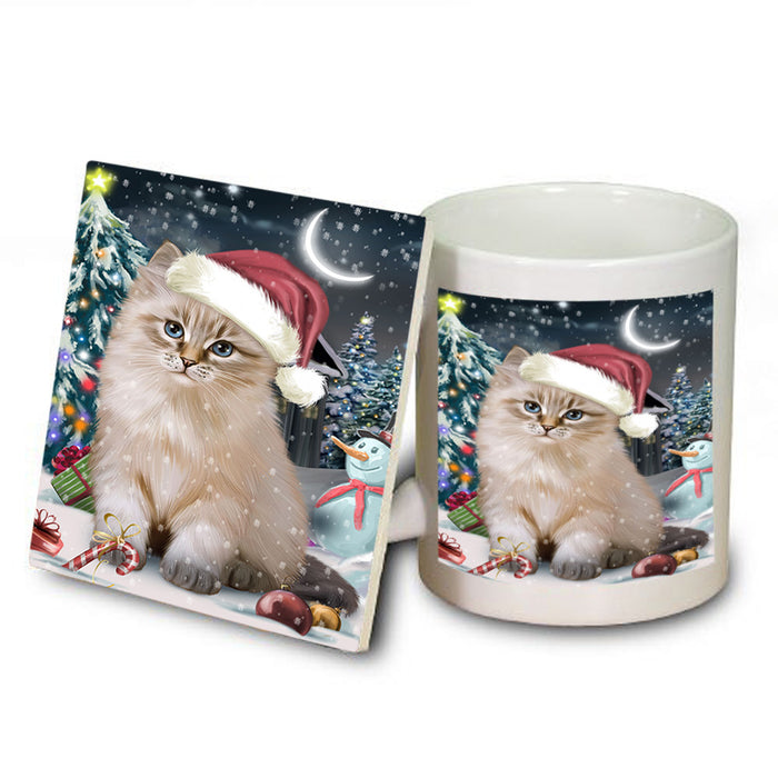 Have a Holly Jolly Christmas Happy Holidays Siberian Cat Mug and Coaster Set MUC54244