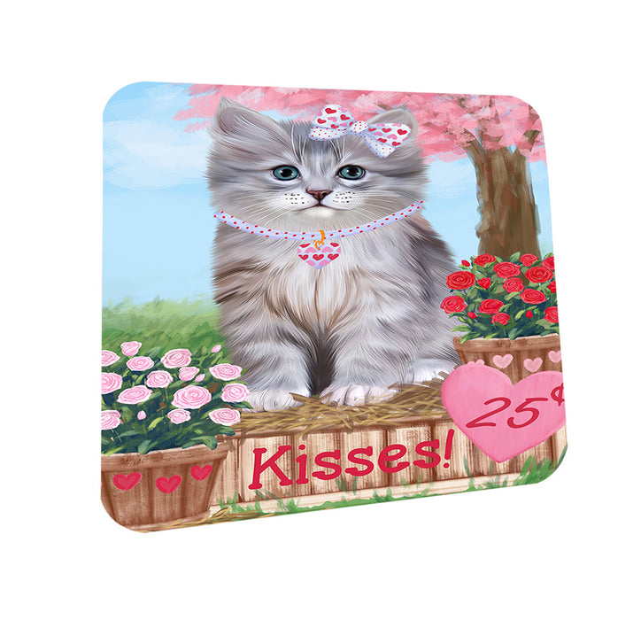 Rosie 25 Cent Kisses Siberian Cat Coasters Set of 4 CST56196