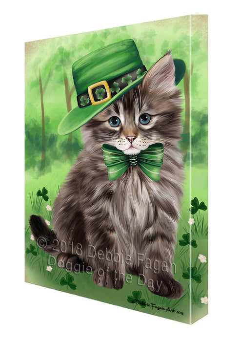St. Patricks Day Irish Portrait Siberian Cat Canvas Print Wall Art Décor CVS135827