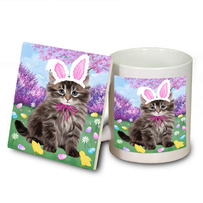 Easter Holiday Siberian Cat Mug and Coaster Set MUC56931