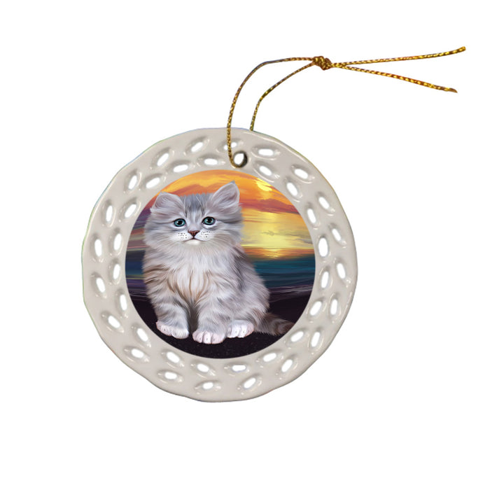 Siberian Cat Ceramic Doily Ornament DPOR54761