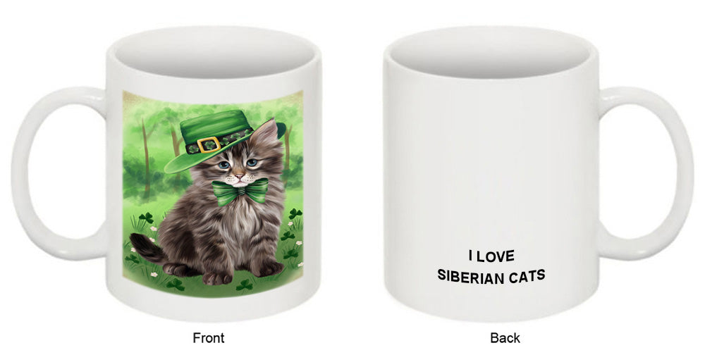 St. Patricks Day Irish Portrait Siberian Cat Coffee Mug MUG52441
