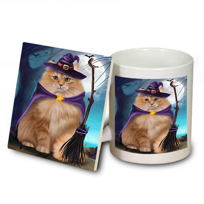 Happy Halloween Trick or Treat Siberian Cat Mug and Coaster Set MUC54523