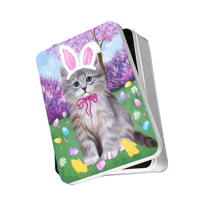 Easter Holiday Siberian Cat Photo Storage Tin PITN56883
