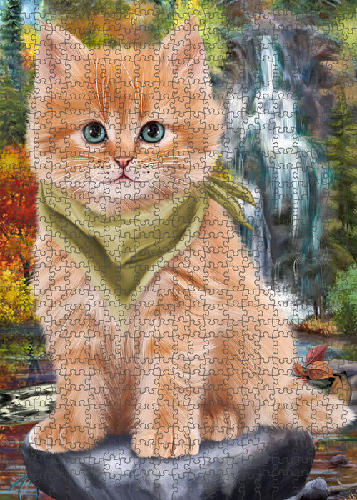 Scenic Waterfall Siberian Cat Puzzle  PUZL86412