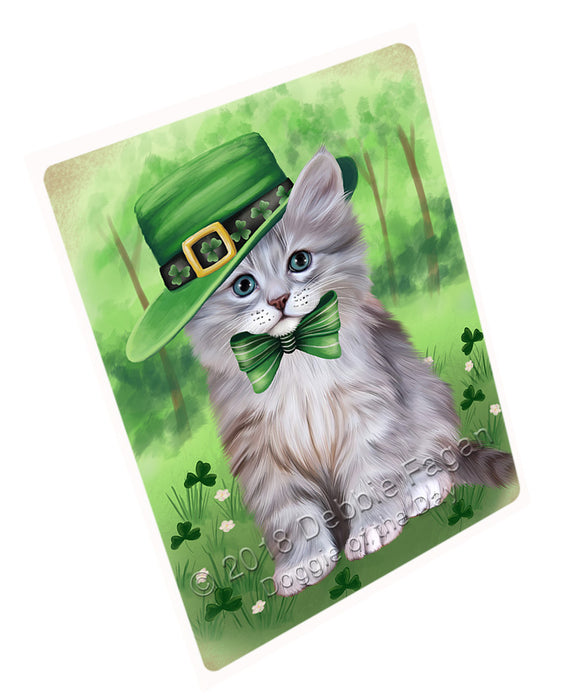 St. Patricks Day Irish Portrait Siberian Cat Cutting Board C77397