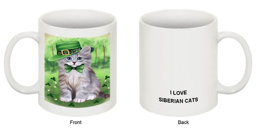St. Patricks Day Irish Portrait Siberian Cat Coffee Mug MUG52442
