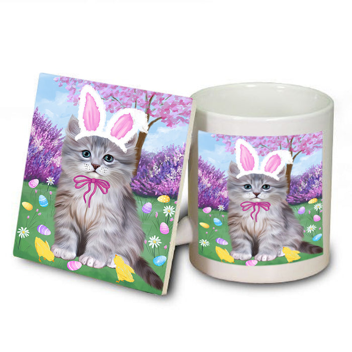 Easter Holiday Siberian Cat Mug and Coaster Set MUC56932