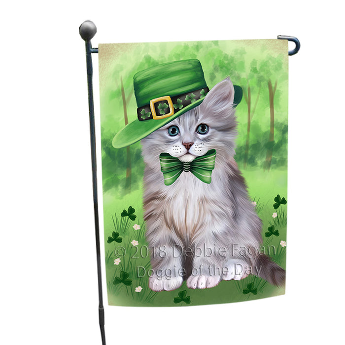 St. Patricks Day Irish Portrait Siberian Cat Garden Flag GFLG65012