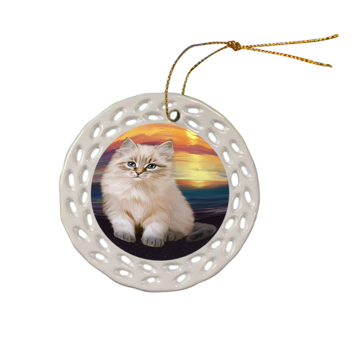 Siberian Cat Ceramic Doily Ornament DPOR54762