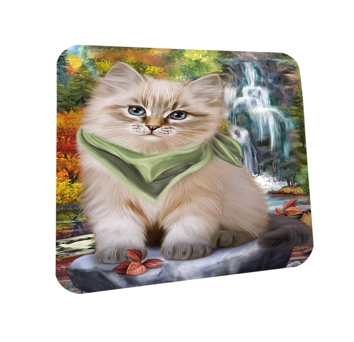 Scenic Waterfall Siberian Cat Coasters Set of 4 CST54645