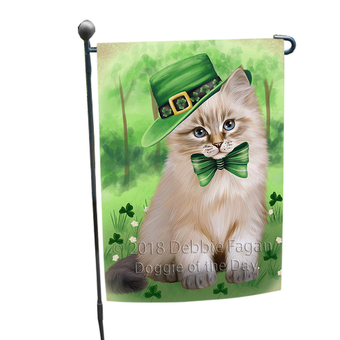 St. Patricks Day Irish Portrait Siberian Cat Garden Flag GFLG65013