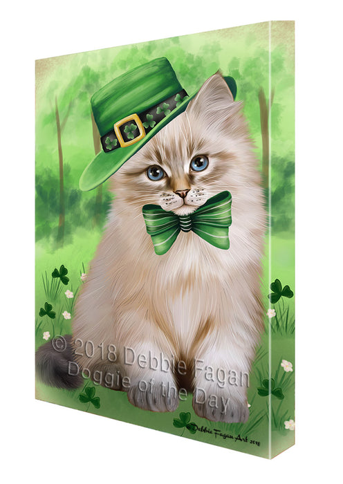St. Patricks Day Irish Portrait Siberian Cat Canvas Print Wall Art Décor CVS135845