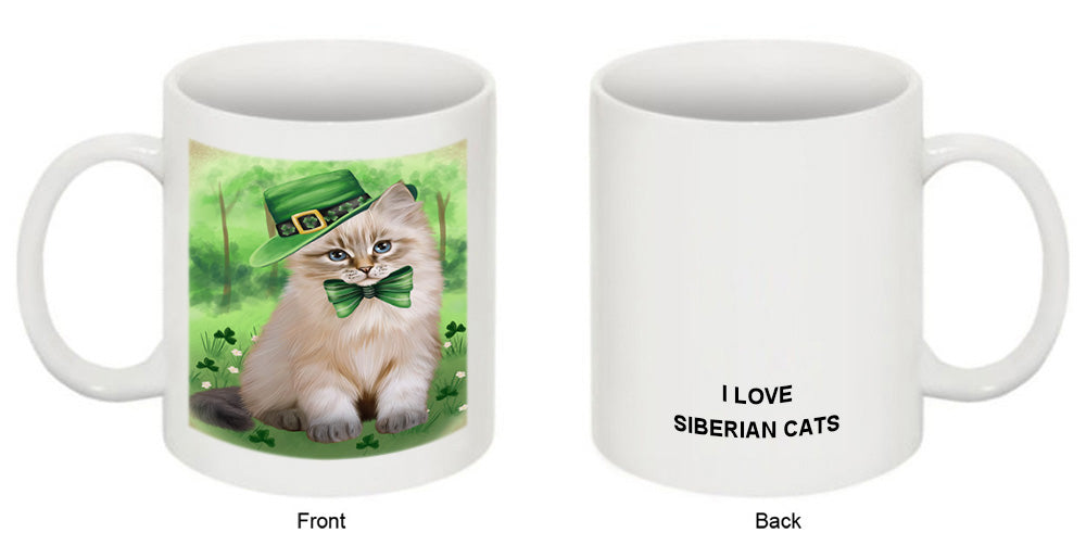 St. Patricks Day Irish Portrait Siberian Cat Coffee Mug MUG52443