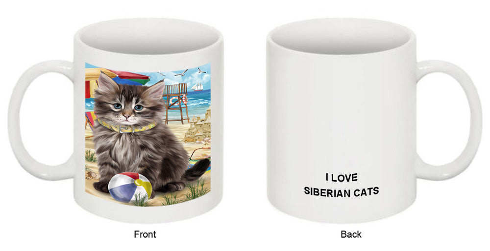 Pet Friendly Beach Siberian Cat Coffee Mug MUG49588