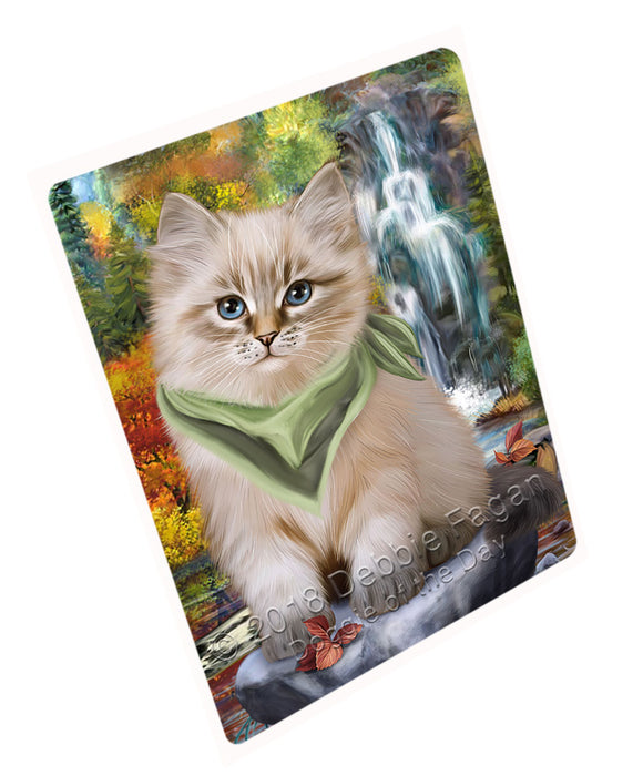 Scenic Waterfall Siberian Cat Large Refrigerator / Dishwasher Magnet RMAG89772