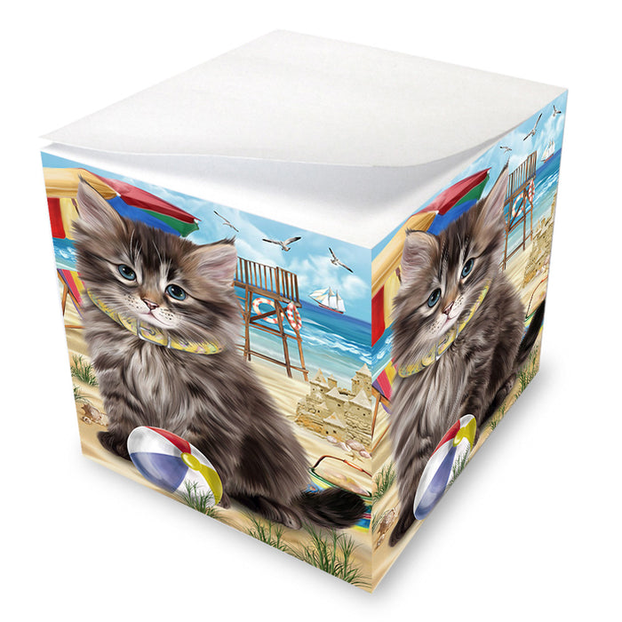 Pet Friendly Beach Siberian Cat Note Cube NOC55836