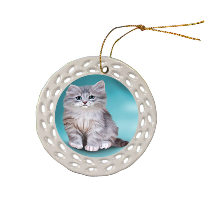 Siberian Cat Ceramic Doily Ornament DPOR54763