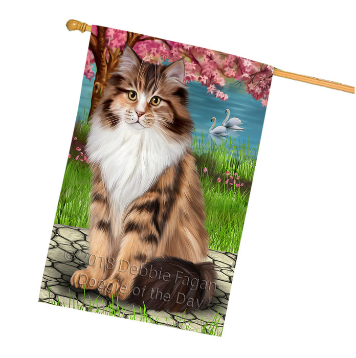 Siberian Cat House Flag FLG54962
