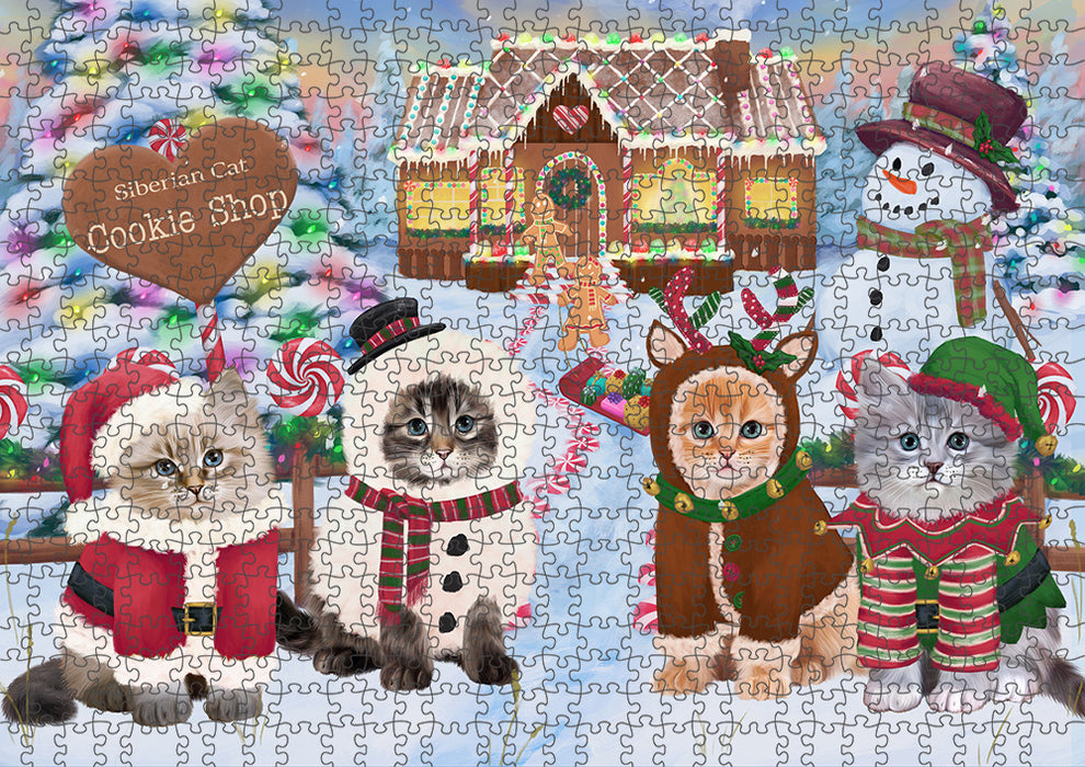 Holiday Gingerbread Cookie Shop Siberian Cats Puzzle  PUZL94692