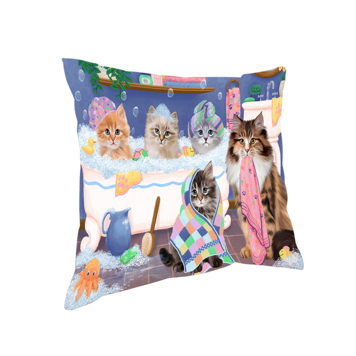 Rub A Dub Dogs In A Tub Siberian Cats Pillow PIL81596