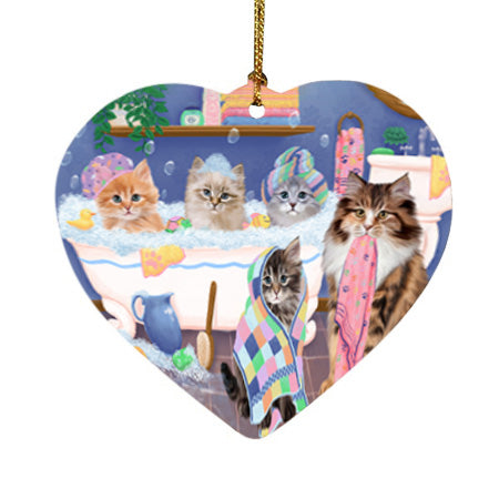 Rub A Dub Dogs In A Tub Siberian Cats Heart Christmas Ornament HPOR57182