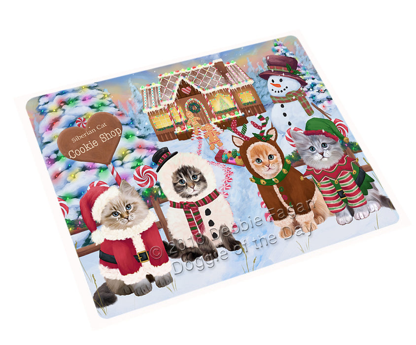 Holiday Gingerbread Cookie Shop Siberian Cats Cutting Board C75006