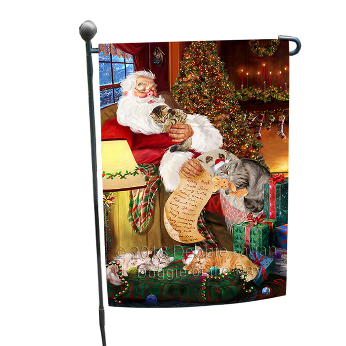 Santa Sleeping with Siberian Cats Christmas Garden Flag GFLG52885