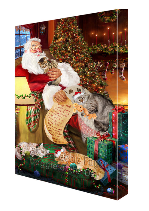 Santa Sleeping with Siberian Cats Christmas Canvas Print Wall Art Décor CVS93257