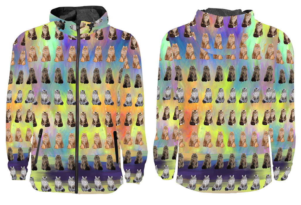 Paradise Wave Siberian Cats All Over Print Windbreaker for Men