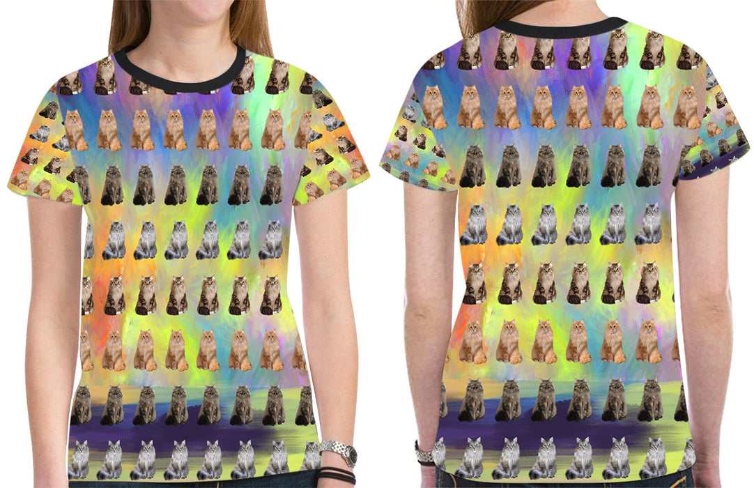 Paradise Wave Siberian Cats All Over Print Mesh Women's T-shirt