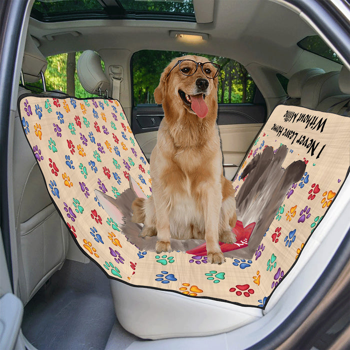 Personalized I Never Leave Home Paw Print Siberian Cats Pet Back Car Seat Cover