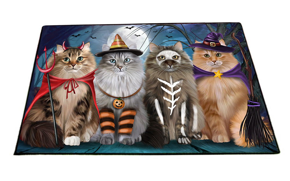 Happy Halloween Trick or Treat Siberian Cats Floormat FLMS54712