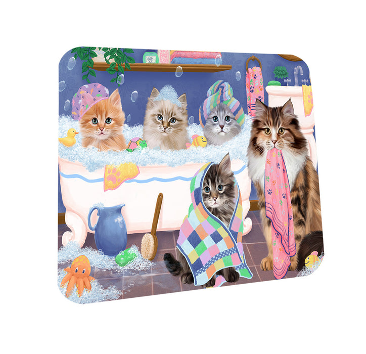 Rub A Dub Dogs In A Tub Siberian Cats Coasters Set of 4 CST56784