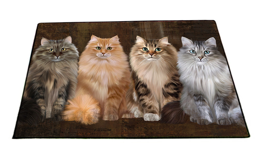 Rustic 4 Siberian Cats Floormat FLMS54637