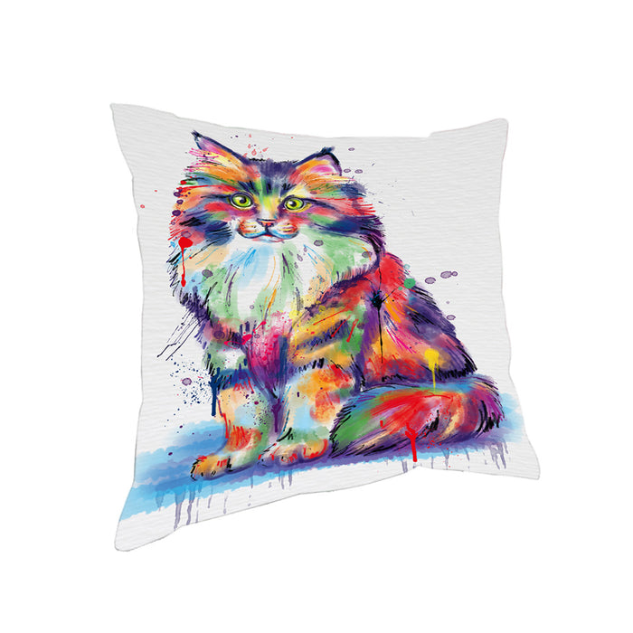 Watercolor Siberian Cat Pillow PIL83324