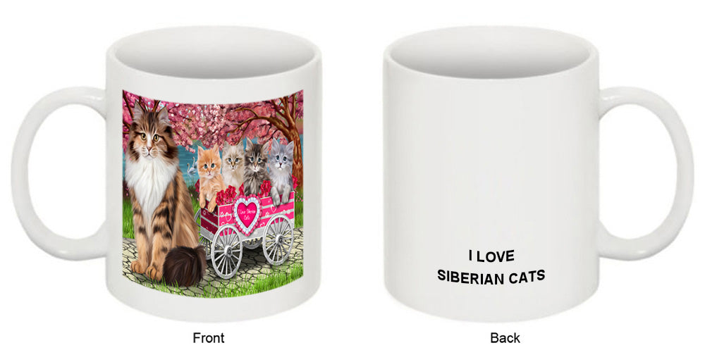 I Love Siberian Cats in a Cart Coffee Mug MUG49610