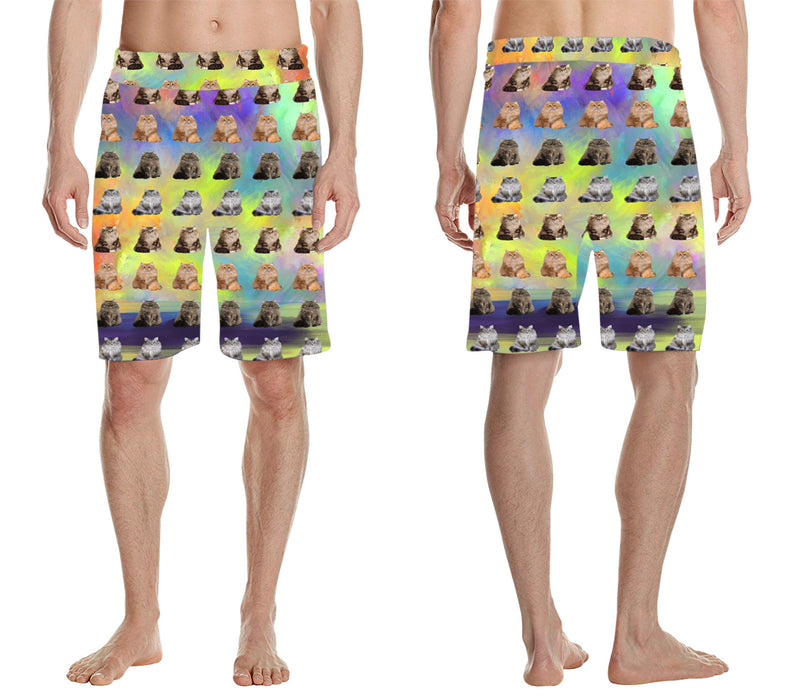Paradise Wave Siberian Cats All Over Print Men's Casual Shorts