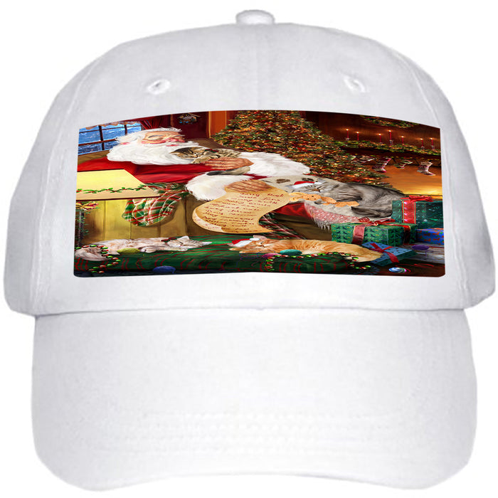 Santa Sleeping with Siberian Cats Christmas Ball Hat Cap HAT62202
