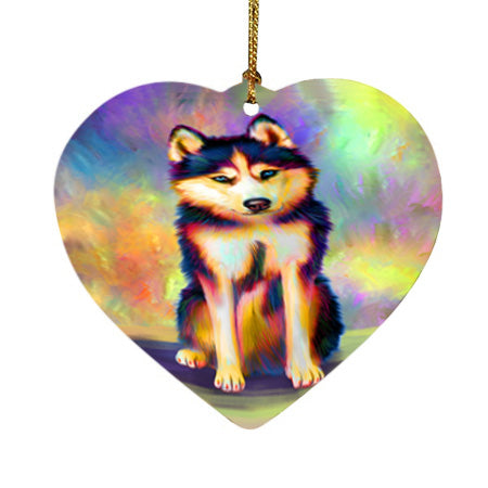Paradise Wave Siberian Husky Dog Heart Christmas Ornament HPOR56438