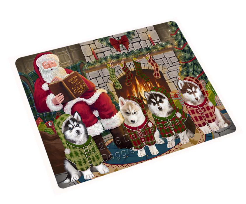 Christmas Cozy Holiday Tails Siberian Huskies Dog Magnet MAG71313 (Small 5.5" x 4.25")