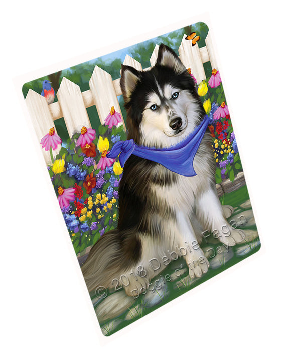 Spring Floral Siberian Huskie Dog Blanket BLNKT67125