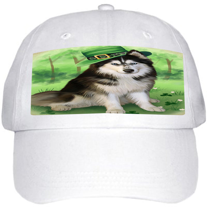 St. Patricks Day Irish Portrait Siberian Husky Dog Ball Hat Cap HAT51954