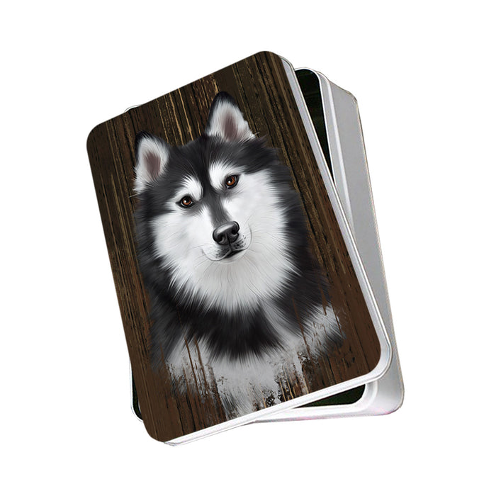 Rustic Siberian Husky Dog Photo Storage Tin PITN50595