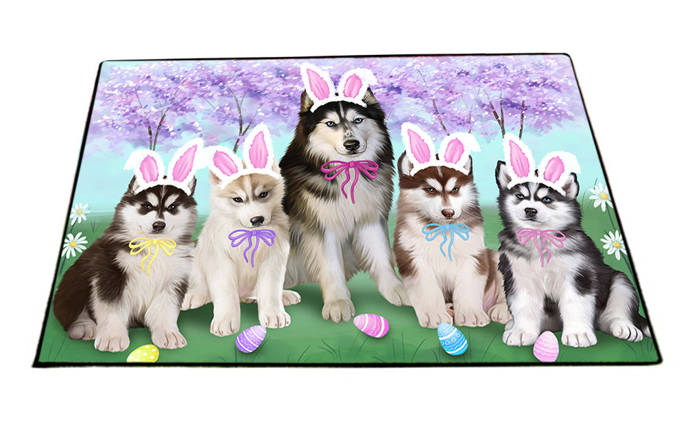 Siberian Huskies Dog Easter Holiday Floormat FLMS49668