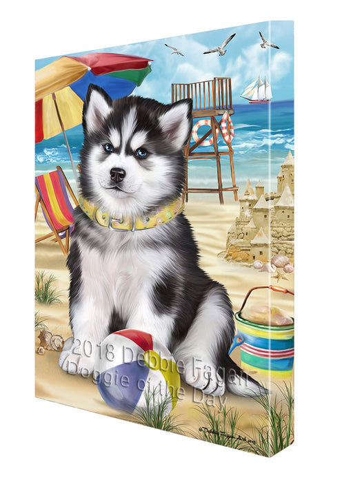 Pet Friendly Beach Siberian Husky Dog Canvas Wall Art CVS53373