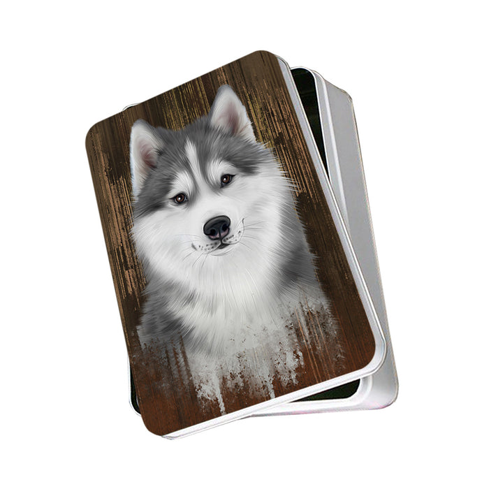 Rustic Siberian Husky Dog Photo Storage Tin PITN50596