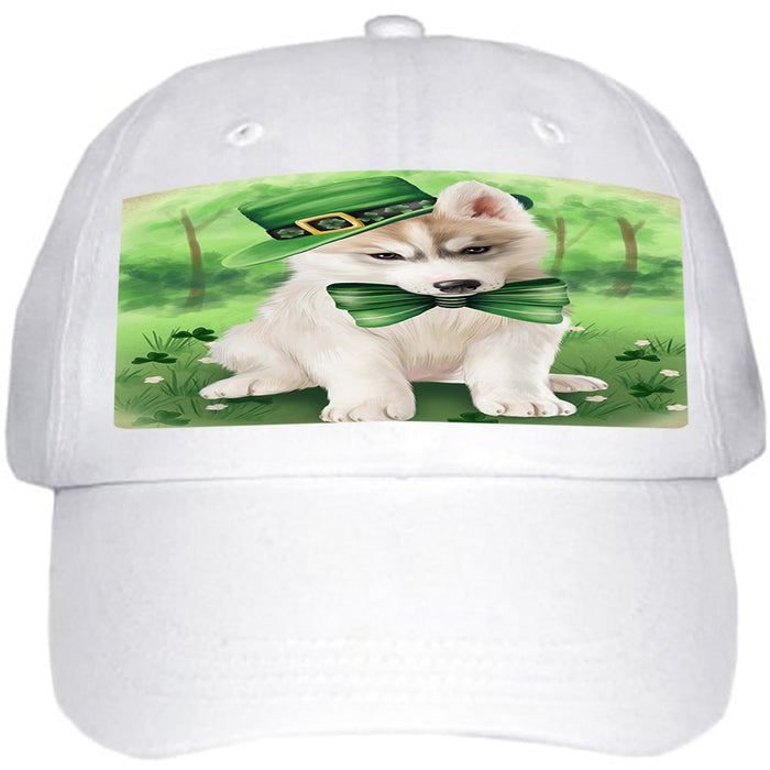 St. Patricks Day Irish Portrait Siberian Husky Dog Ball Hat Cap HAT51960