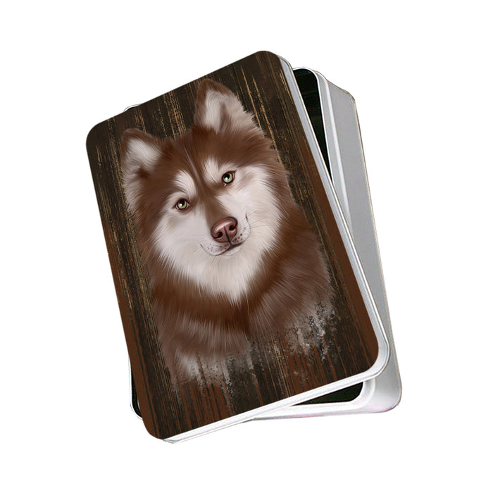 Rustic Siberian Husky Dog Photo Storage Tin PITN50597